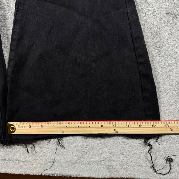 Judy Blue Pull-On Super Flare Jeans Black Raw Hem Bell Bottom Size 5/27 - Picture 5 of 8